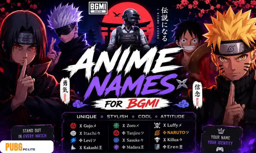 Anime Names for BGMI